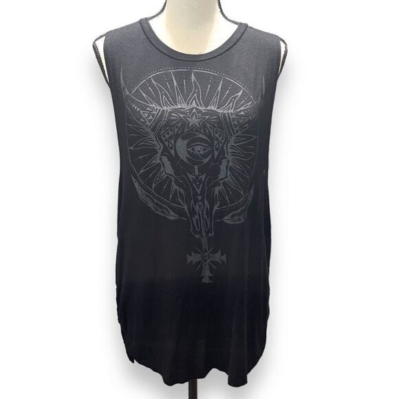 Sullen Angels Women's Desert Muscle Fringe Tank Top Black Size XL - Picture 1 of 8